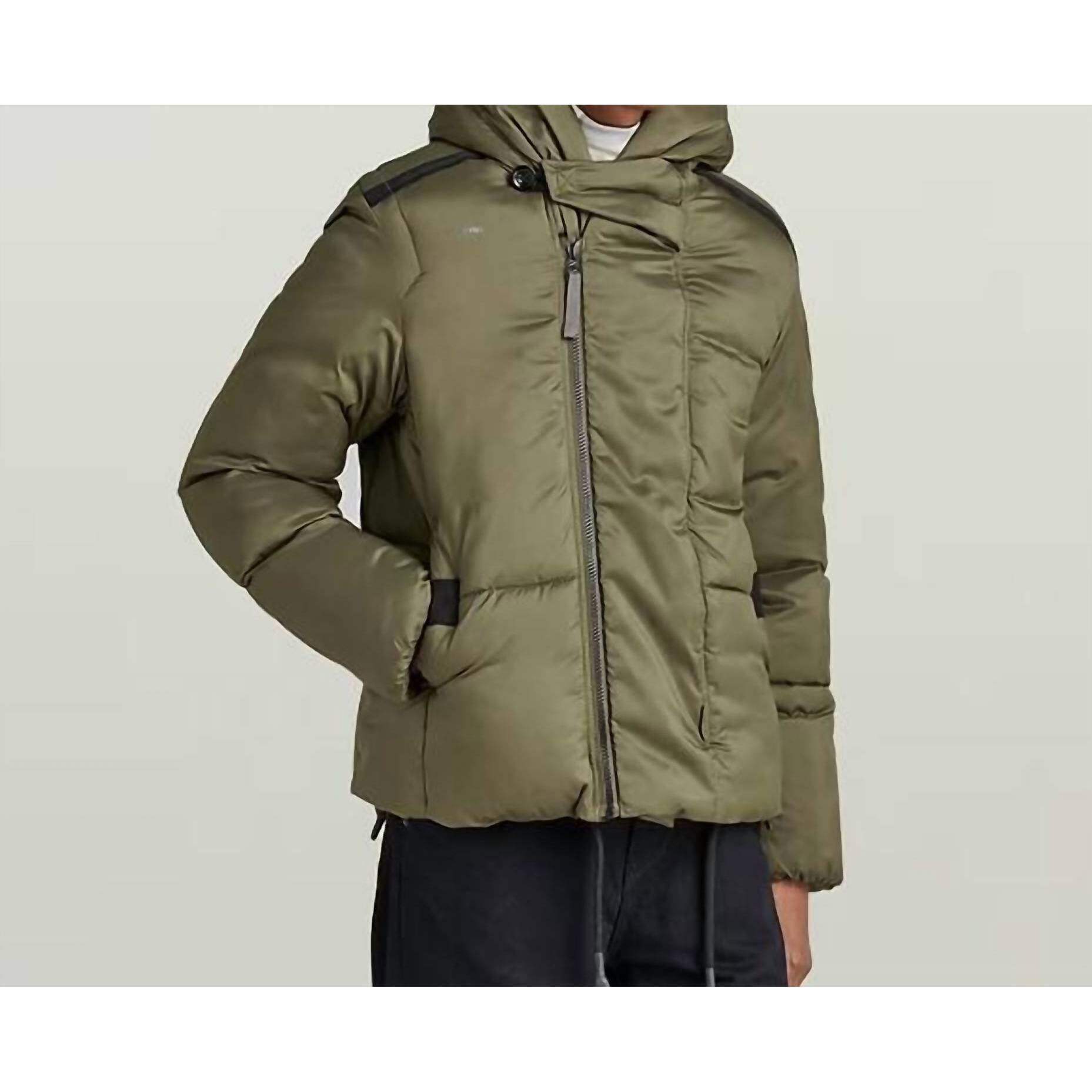 New G-Star The Whistler Short Puffer Jacket In Shadow Olive